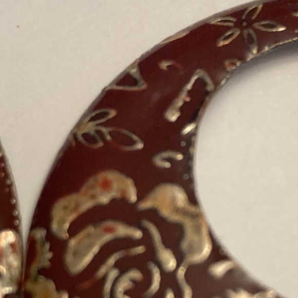 Rose Flower Hoop Circle Earrings - Picture 12 of 16